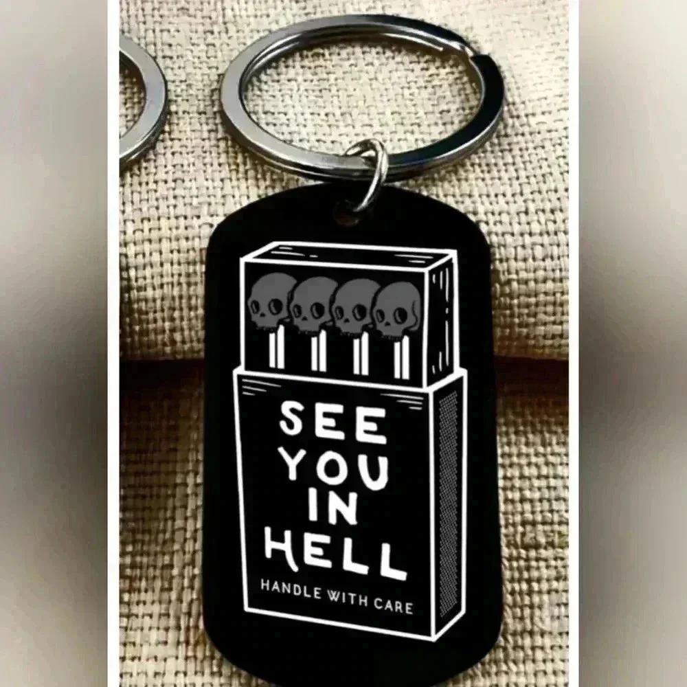 Horror match skull hot art gothic Keychain